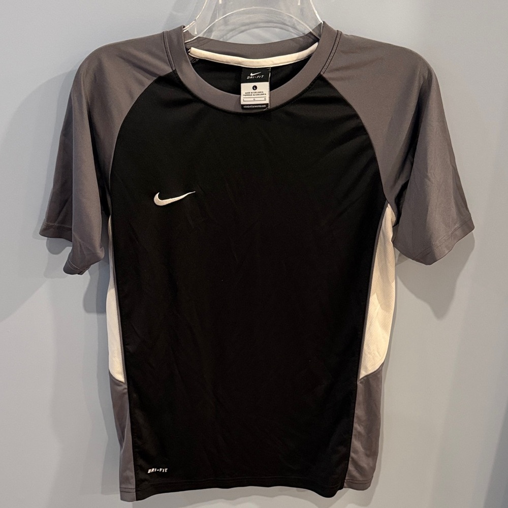 Nike Black & Gray Dri-FIT Athletic Shirt Kids L
